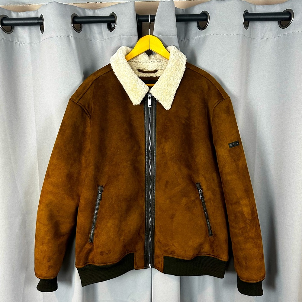 DKNY FAUX SHEARLING JACKET MEN SIZE XXL